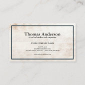 Berufliche Bauweise und Flugzeug aus Holz Visitenkarte (Rückseite)