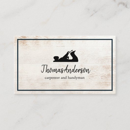 Berufliche Bauweise und Flugzeug aus Holz Visitenkarte (Vorderseite)