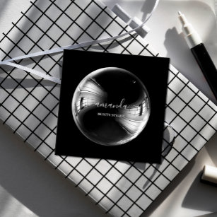Berufliche Beauty Makeup Logo-Blase Schwarz Quadratische Visitenkarte