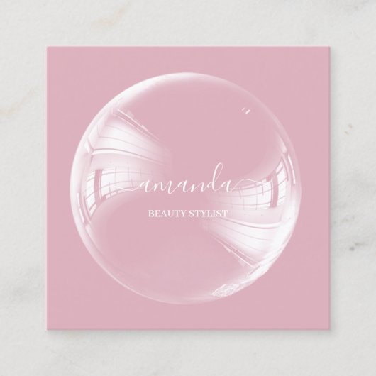 Berufliche Beauty Makeup-Logo-Rose Quadratische Visitenkarte (Vorderseite)