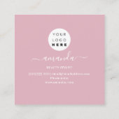 Berufliche Beauty Makeup-Logo-Rose Quadratische Visitenkarte (Rückseite)