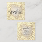 Berufliche Beauty Makeuty Beauty Glitzer Golden Quadratische Visitenkarte (Vorne/Hinten)