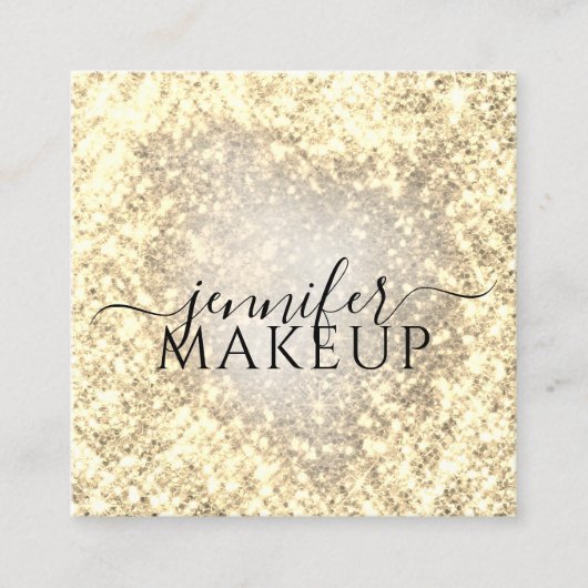 Berufliche Beauty Makeuty Beauty Glitzer Golden Quadratische Visitenkarte (Vorderseite)