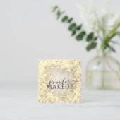Berufliche Beauty Makeuty Beauty Glitzer Golden Quadratische Visitenkarte (Stehend Vorderseite)