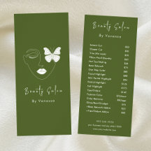 Berufliche Beauty Salon Preislisten