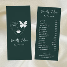 Berufliche Beauty Salon Preislisten