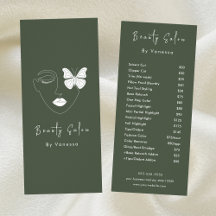 Berufliche Beauty Salon Preislisten