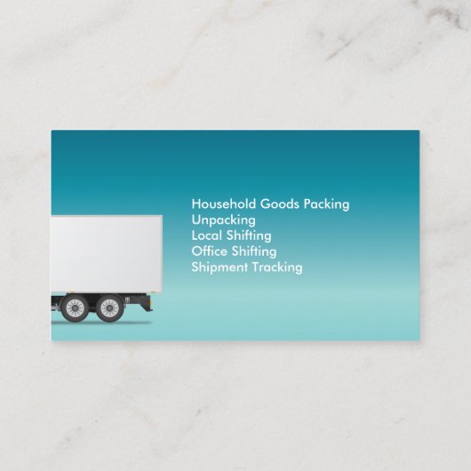 Berufliche Beförderung von Lastwagen Visitenkarte (Rückseite)