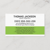 Berufliche Beförderungsleistungen - Standortverlag Visitenkarte (Rückseite)