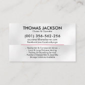 Berufliche Beförderungsleistungen - Standortverlag Visitenkarte (Rückseite)