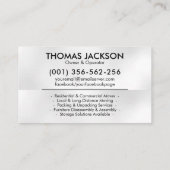 Berufliche Beförderungsleistungen - Standortverlag Visitenkarte (Rückseite)