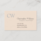 Berufliche Beige Minimalistische Visitenkarte (Rückseite)