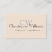 Berufliche Beige Minimalistische Visitenkarte (Vorderseite)