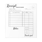 Berufliche benutzerdefinierte Einnahmen für Busine Notizblock (Vorderseite)