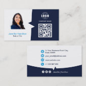 Berufliche benutzerdefinierte QRCode-Foto Dunkle b Visitenkarte (Vorne/Hinten)