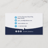 Berufliche benutzerdefinierte QRCode-Foto Dunkle b Visitenkarte (Rückseite)