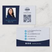 Berufliche benutzerdefinierte QRCode-Foto Dunkle b Visitenkarte (Vorne/Hinten)