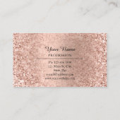 Berufliche Beratung Moderner Rose Glitzer Visitenkarte (Rückseite)