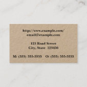 Berufliche, Berufliche Dapper-Visitenkarte Visitenkarte (Rückseite)