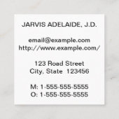 Berufliche, bescheidene und entpackende Visitenkar Quadratische Visitenkarte (Rückseite)