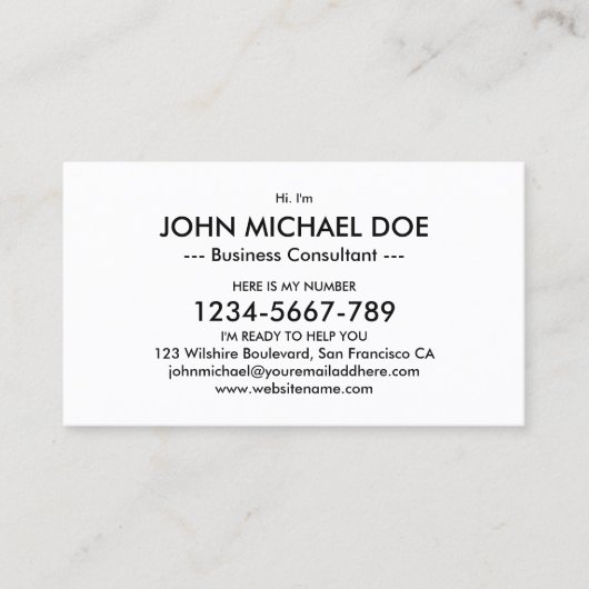 Berufliche Beste Visitenkarte (Vorderseite)