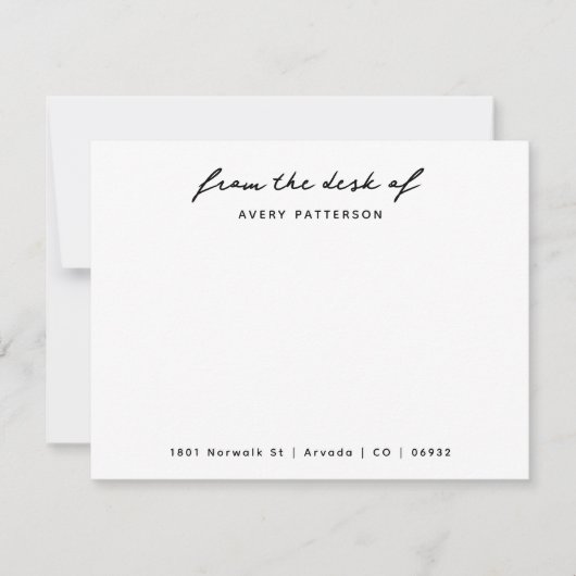 Berufliche Betriebsstatie vom Schreibtisch Mitteilungskarte (Vorderseite)