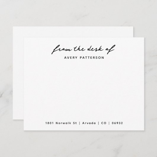 Berufliche Betriebsstatie vom Schreibtisch Mitteilungskarte (Vorne/Hinten)