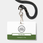 Berufliche Bezeichnung des modernen grünen Blocks Ausweis (Vorderseite mit Lanyard)