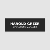 Berufliche Bezeichnung in Schwarz/Weiß Namensschild (Vorderseite)