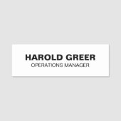 Berufliche Bezeichnung in Weiß und Schwarz Namensschild (Vorderseite)