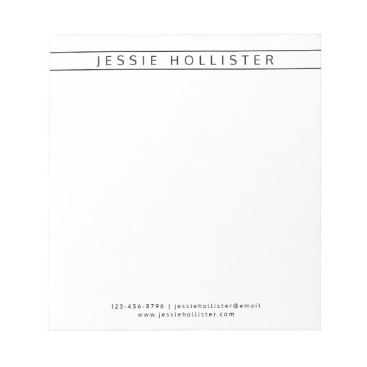 Berufliche Bezeichnung und Informationen Notizblock (Vorderseite)