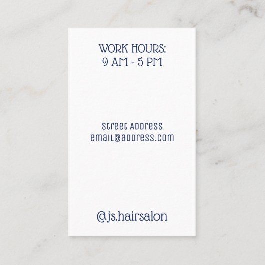 Berufliche Bildabdeckung Visitenkarte (Rückseite)