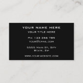 Berufliche Black Business Card Visitenkarte (Rückseite)