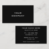 Berufliche Black Business Card Visitenkarte (Vorne/Hinten)