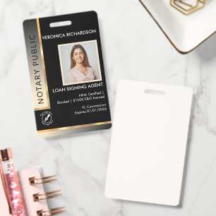 Berufliche Black & Gold Notar Foto ID Ausweis