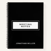 Berufliche Black Meeting Notes Notizblock (Vorderseite)