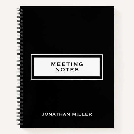 Berufliche Black Meeting Notes Notizblock (Vorderseite)