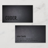 Berufliche Black Out Coder-Visitenkarte Visitenkarte (Vorne/Hinten)
