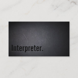 Berufliche Black Out Interpreter Business Card Visitenkarte