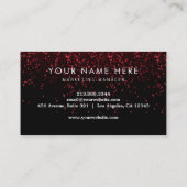 berufliche Black Red Pickleball-Visitenkarte Visitenkarte (Rückseite)