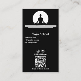 Berufliche Black & White Yoga Business Card Treuekarte