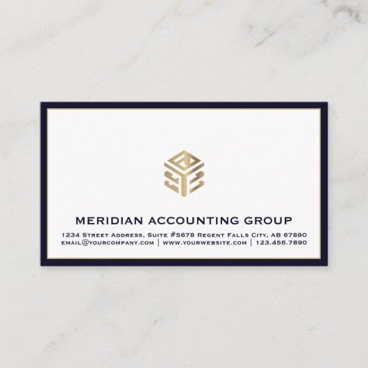 Berufliche blaue Grenze Visitenkarte (Vorderseite)