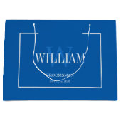 Berufliche blaue und weiße Trauzeugen Minimalistis Große Geschenktüte (Vorderseite)