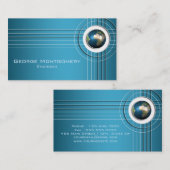 Berufliche blaue Weltkugel-Fahne Visitenkarte (Vorne/Hinten)