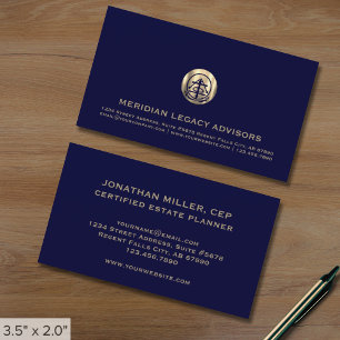 Berufliche Blue/Gold Business Card Visitenkarte