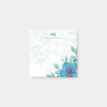 Berufliche Blue Watercolor-Blume Personalisiert