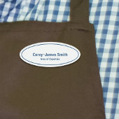 Berufliche Blue White Name Expertise Oval Namenschild