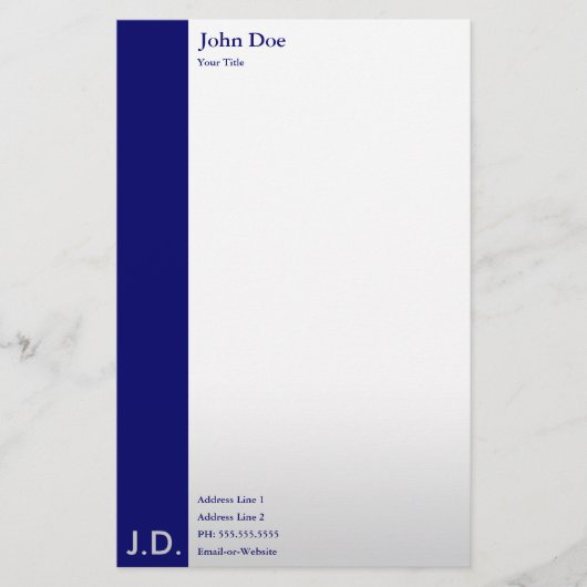 berufliche Blues Briefpapier (Vorderseite)