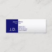 berufliche Blues mit Monogramm Mini Visitenkarte (Vorderseite)