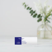 berufliche Blues mit Monogramm Mini Visitenkarte (Stehend Vorderseite)